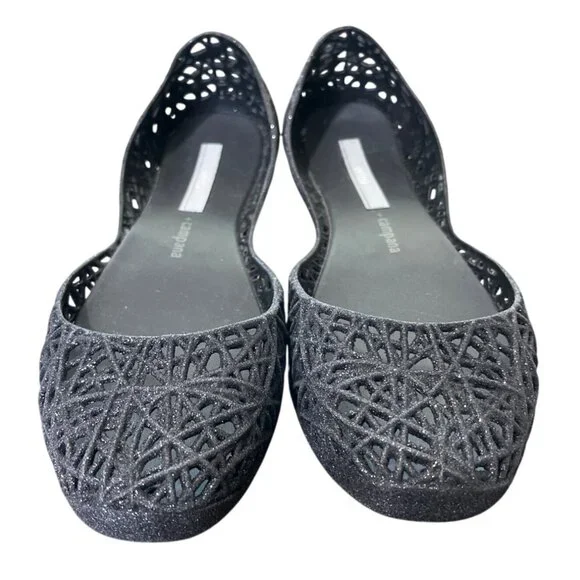 Melissa + Campana Black Jelly Flats Womens Size 7 - Picture 2 of 10